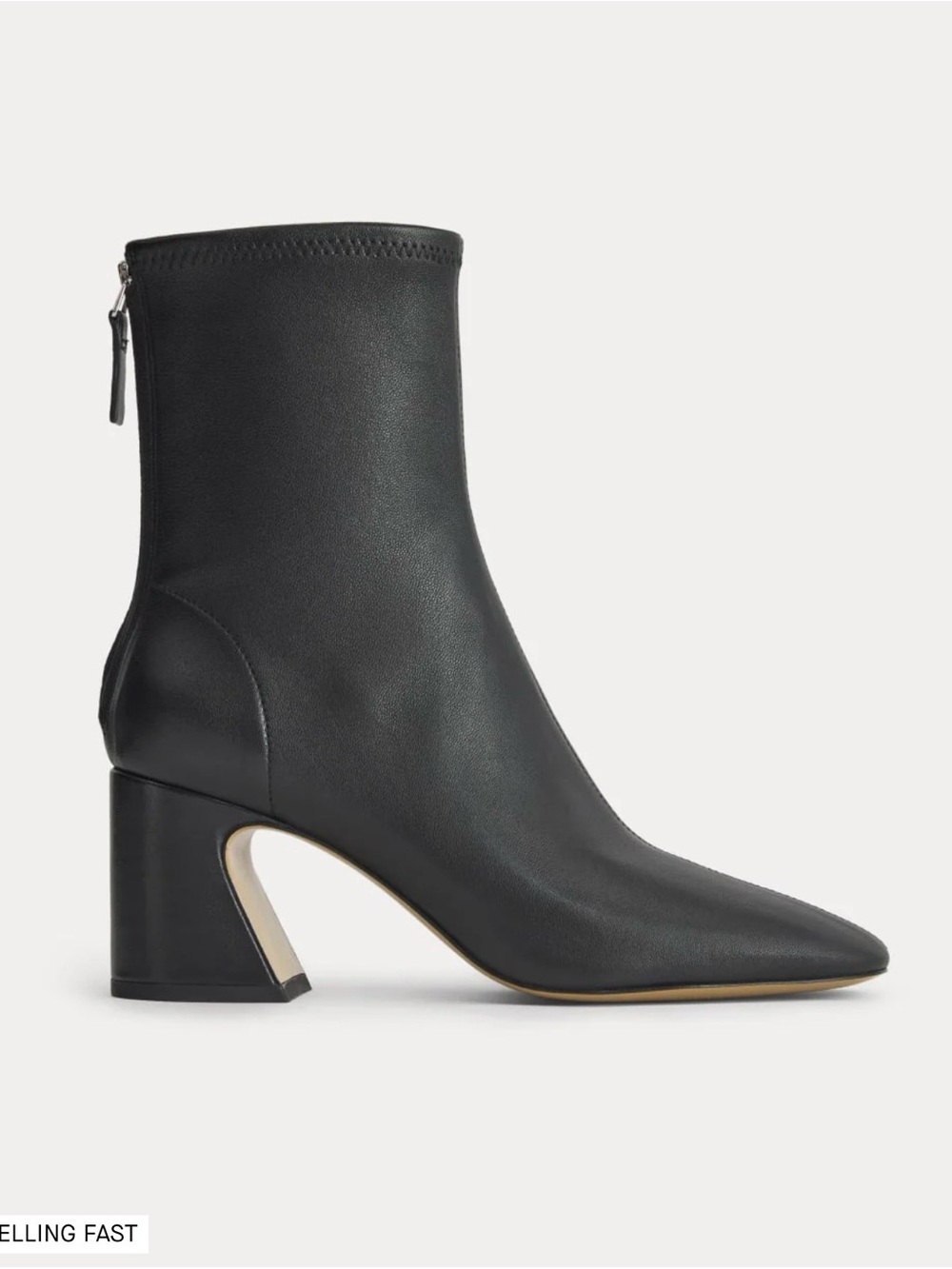 Everlane Curved Heel Black Women's Ankle Boots 7.5
